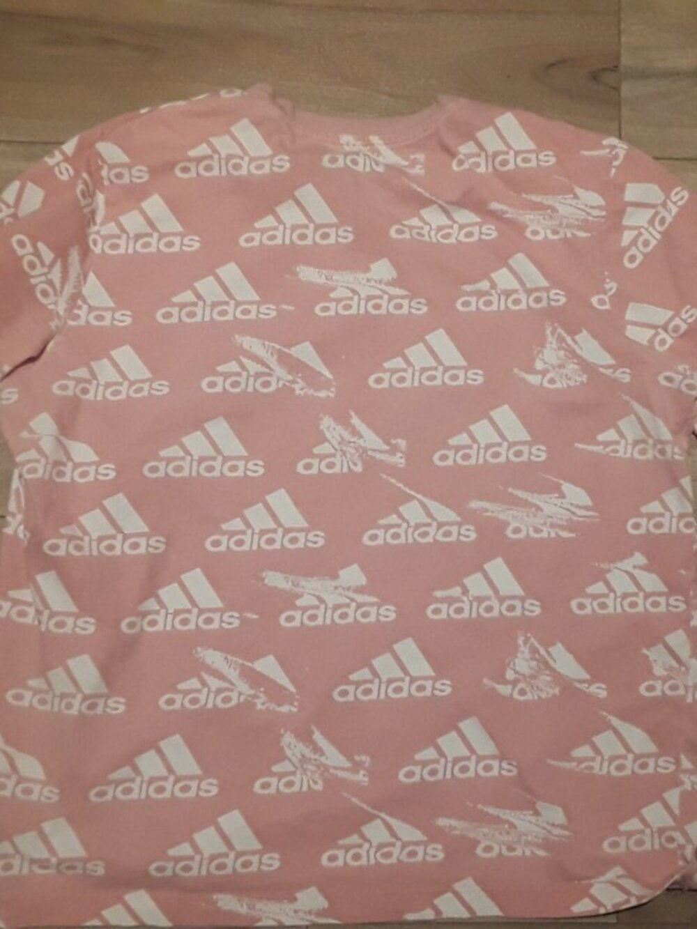 Adidas Shirt Adult Pink All Over Print Tee Athletic AOP Step Repeat Mens - LARGE